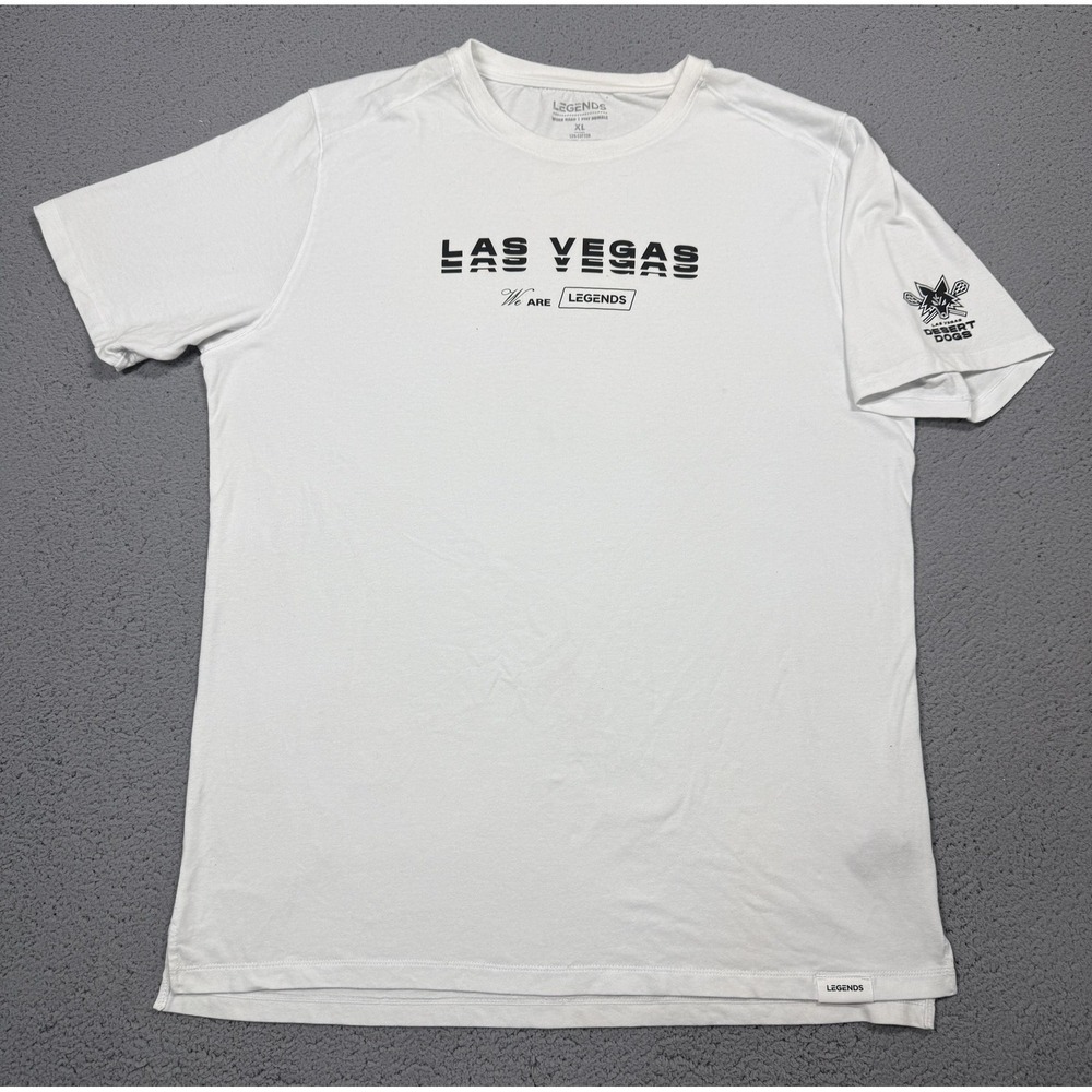 Legends Las Vegas Desert Dogs Shirt Mens XL White Lacrosse Short Sleeve Tee